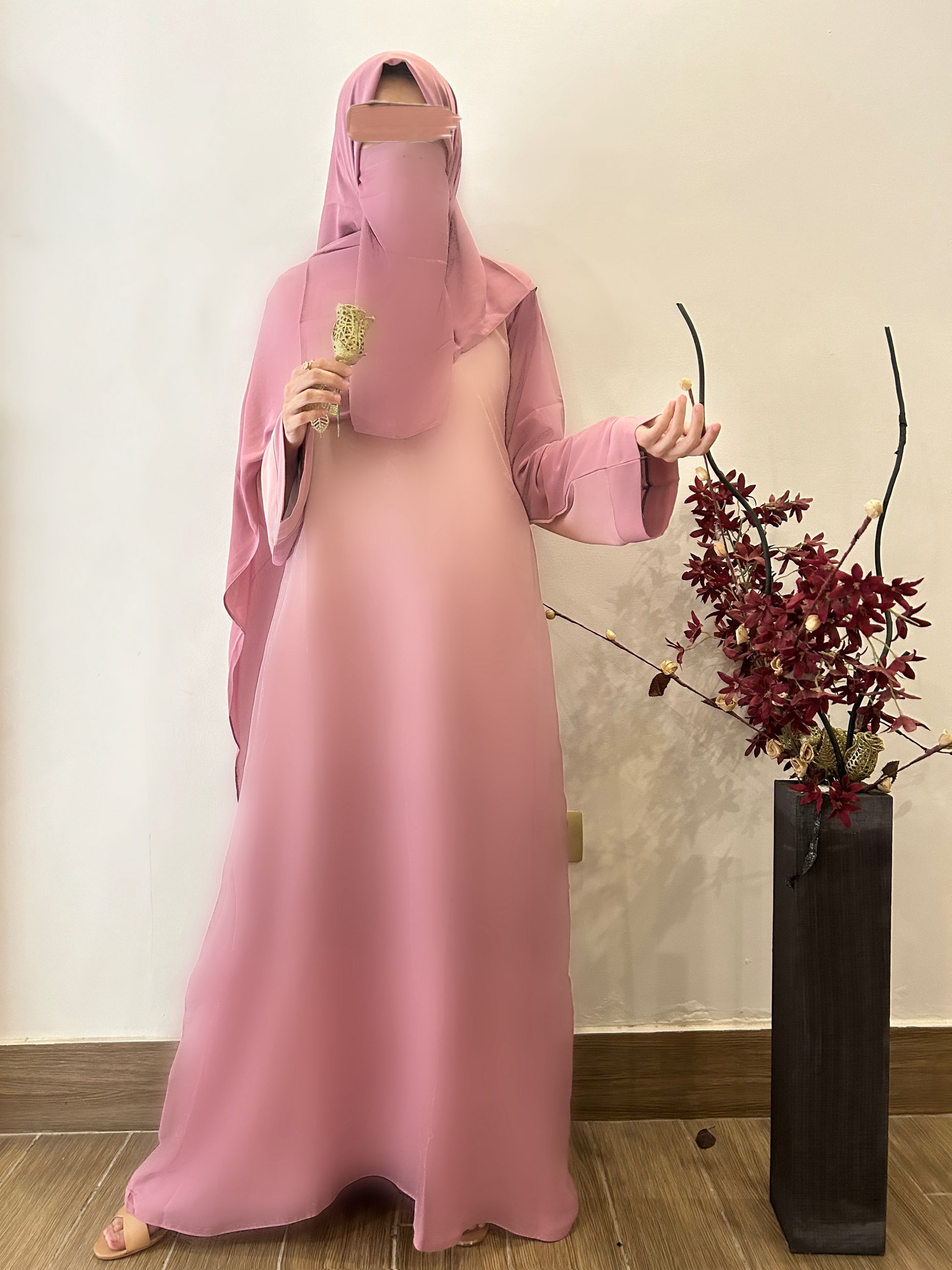 SHADOW PINK ABAYA - MIZN