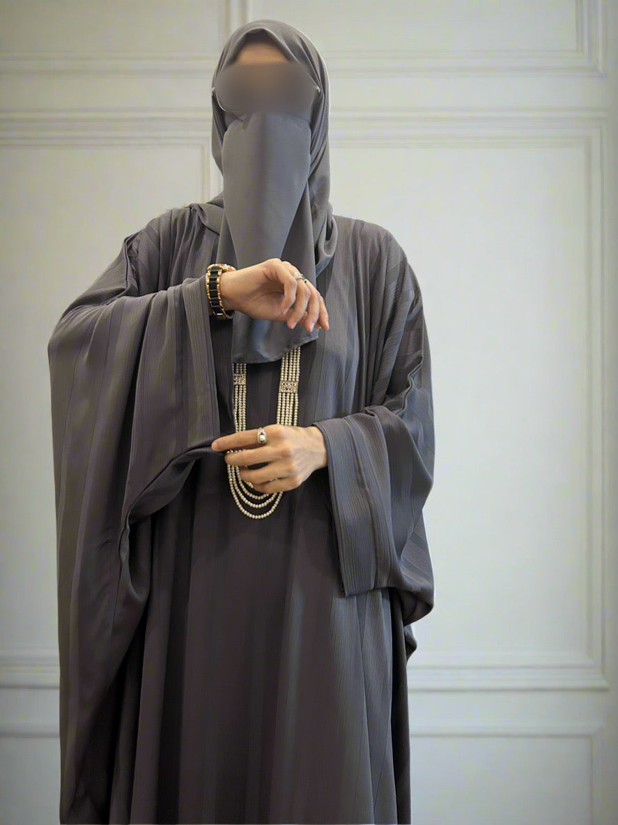 GREY KAFTAN ABAYA - MIZN